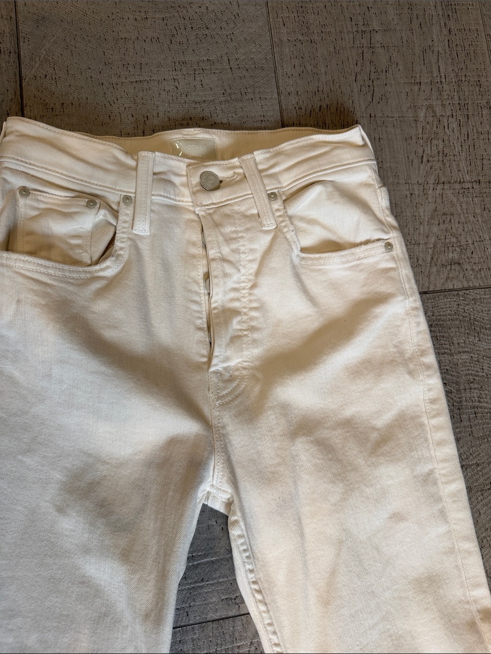 MOTHER High-Rise Women's Jeans in Off-White/Cream